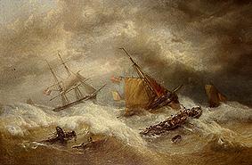 Sailing ships in a heavy swell a François Etienne Musin