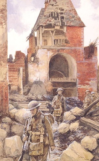 British Soldiers in the Ruins of Peronne a François Flameng