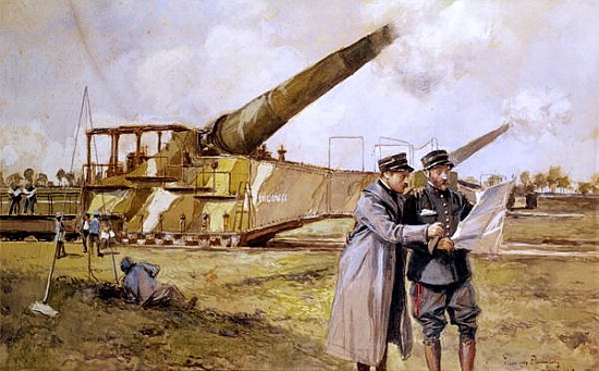 Heavy Artillery on the Railway, October 1916 a François Flameng