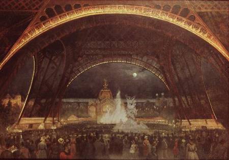 Celebration on the night of the Exposition Universelle in 1889 on the esplanade of the Champs de Mar a Francois Geoffroy Roux