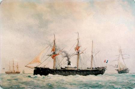 The French Battleship, 'La Gloire' a Francois Geoffroy Roux