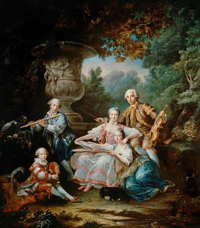 Louis du Bouchet (1645-1716) Marquis de Sourches and his Family a François-Hubert Drouais