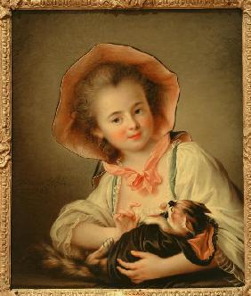 Young Girl Playing with a Cat