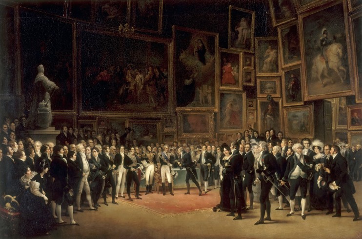 Charles X Distributing Awards to Artists Exhibiting at the Salon of 1824 at the Louvre a François-Joseph Heim