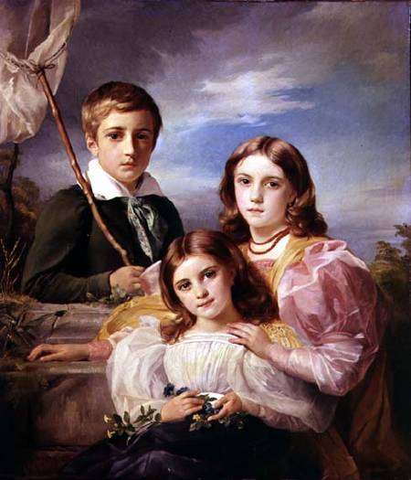 Leon Suys and his two sisters a François Joseph Navez