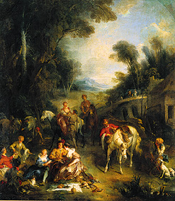 The hunting breakfast. a François Lemoyne