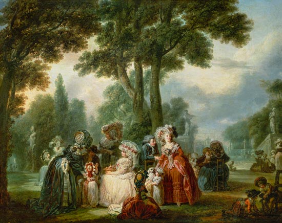 A Meeting in the Park a Francois Louis Joseph Watteau