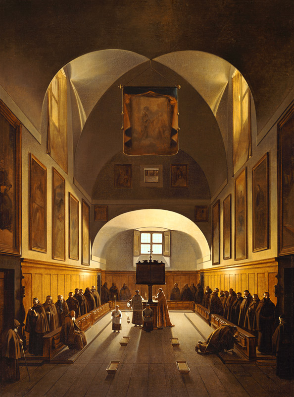 Inside of the capuchin church at the Piazza Barberini in Rome. a François Marius Granet