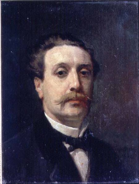Portrait of Guy de Maupassant (1850-93) a Francois Nicolas Augustin Feyen-Perrin