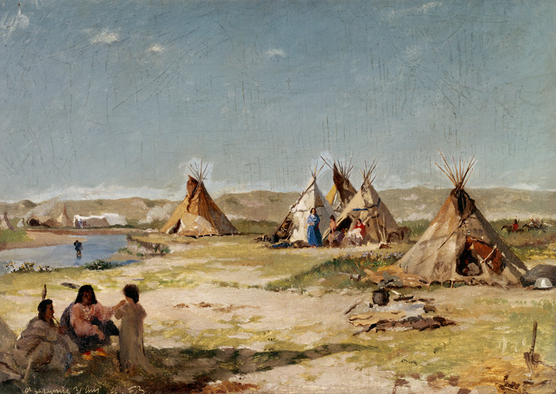 Camp of the Indians in Wyoming a Frank Buchser