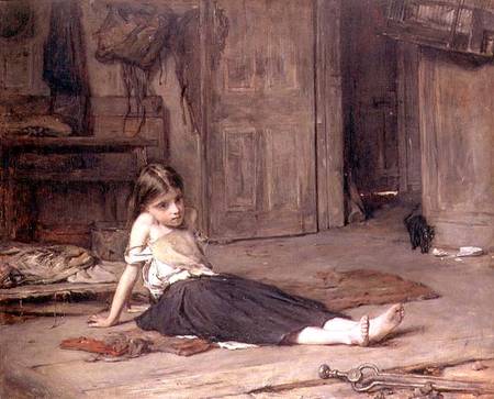 Girl by the Fireside a Frank Holl
