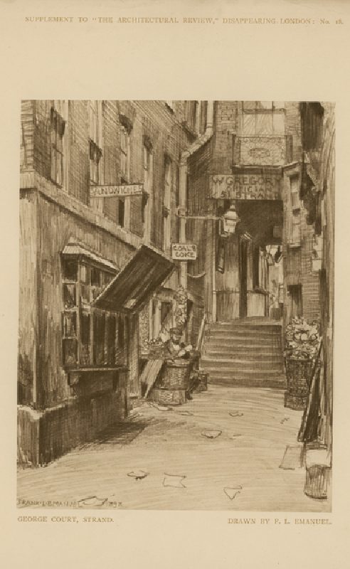 George Court on the Strand (engraving) a Frank Lewis Emanuel