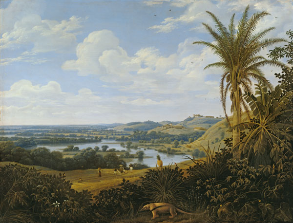 Brazilian landscape with anteater a Frans Post