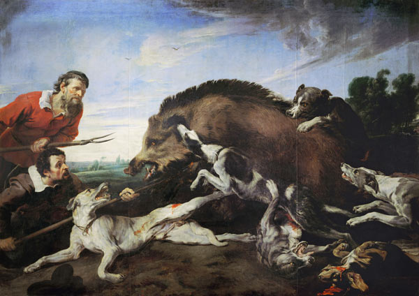 The Wild Boar Hunt a Frans Snyders