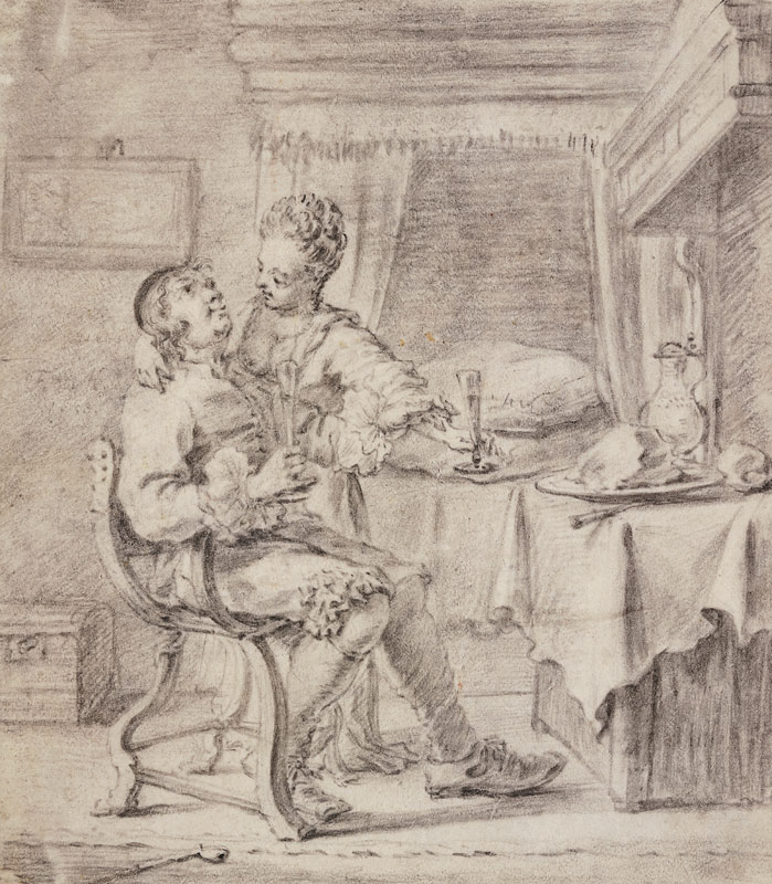 Liebespaar beim Nachtmahl a Frans van Mieris d. Ä.