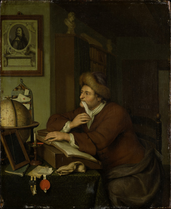 A Scholar at his Desk a Frans van Mieris d. J.