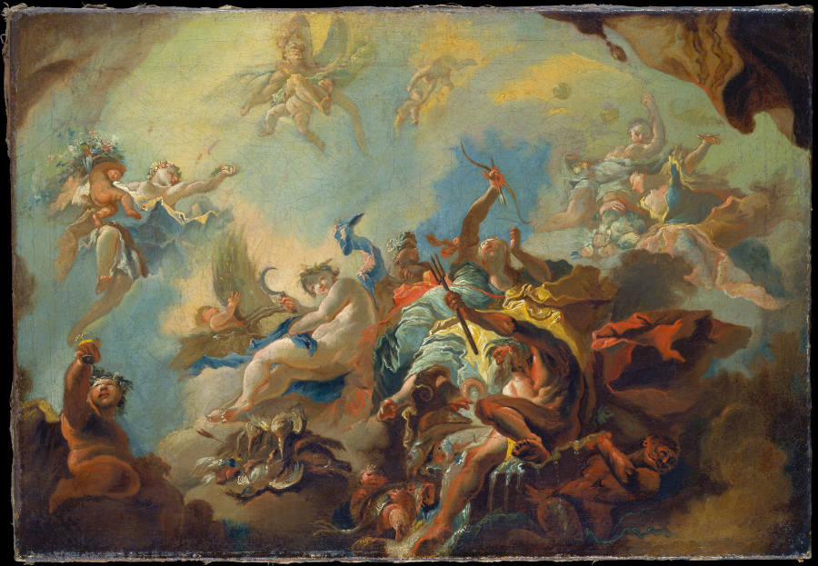 The Four Elements, Preparatory Study for a Painted Ceiling (Allegory of Time?) a Franz Anton Maulbertsch
