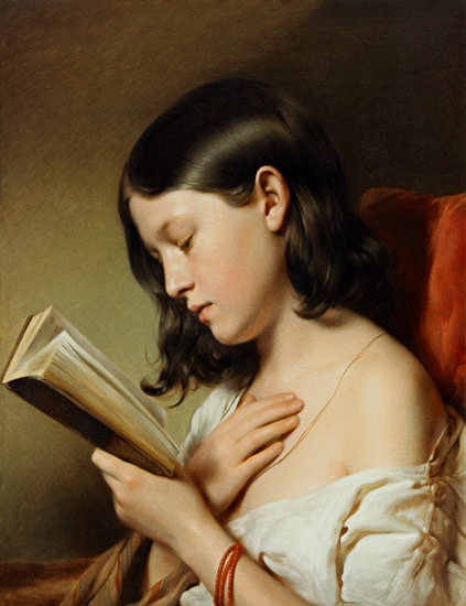 Lesendes Mädchen a Franz Eybl