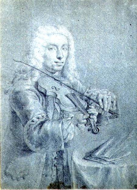 Portrait of Francesco Veracini (1690-1768), Italian violinist cil and a Franz Ferdinand Richter