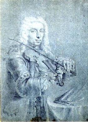 Portrait of Francesco Veracini (1690-1768), Italian violinist cil and