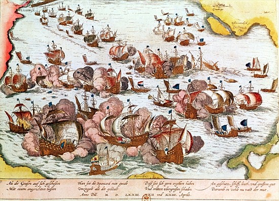 Naval Combat between the Beggars of the Sea and the Spanish in 1573 a Franz Hogenberg