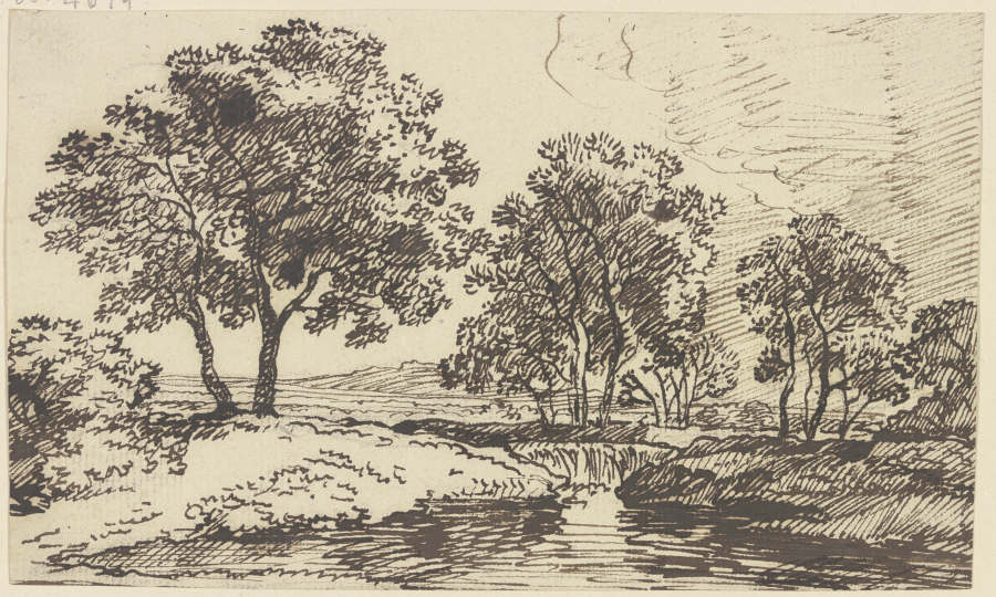 Trees at a stream a Franz Innocenz Josef Kobell