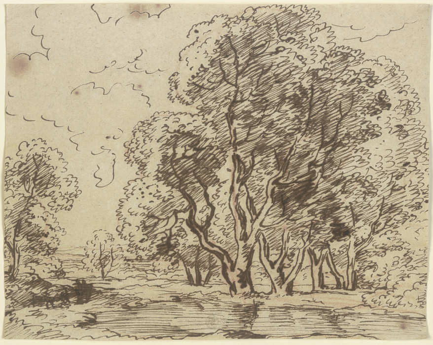 Trees by a body of water a Franz Innocenz Josef Kobell