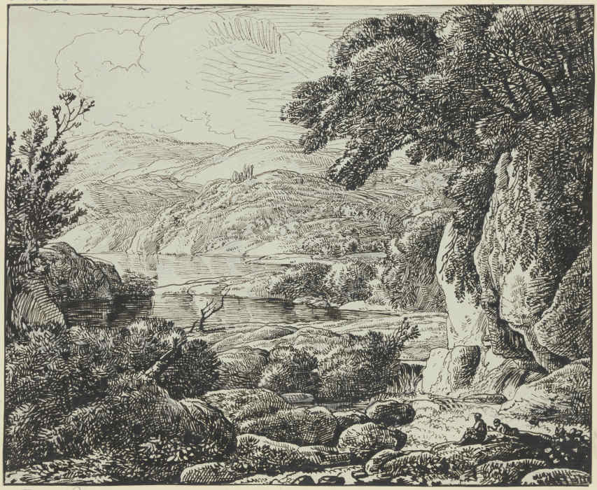 View into a river valley a Franz Innocenz Josef Kobell