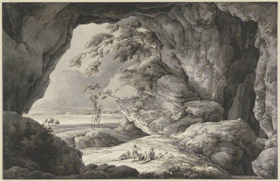 Felshöhle mit lagernden Figuren a Franz Innocenz Josef Kobell