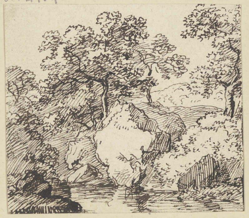 Felsige Landschaft mit Bäumen a Franz Innocenz Josef Kobell