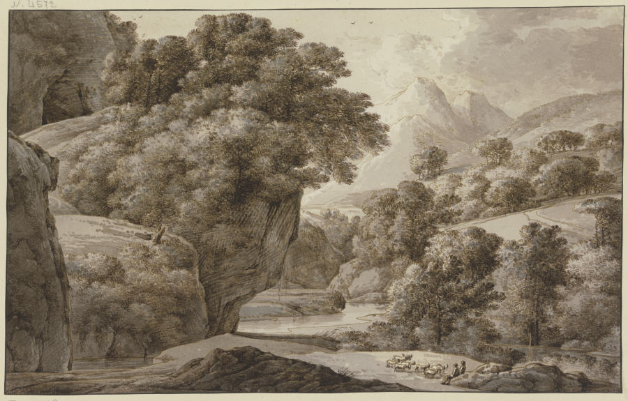 Felsige Landschaft mit Fluß a Franz Innocenz Josef Kobell