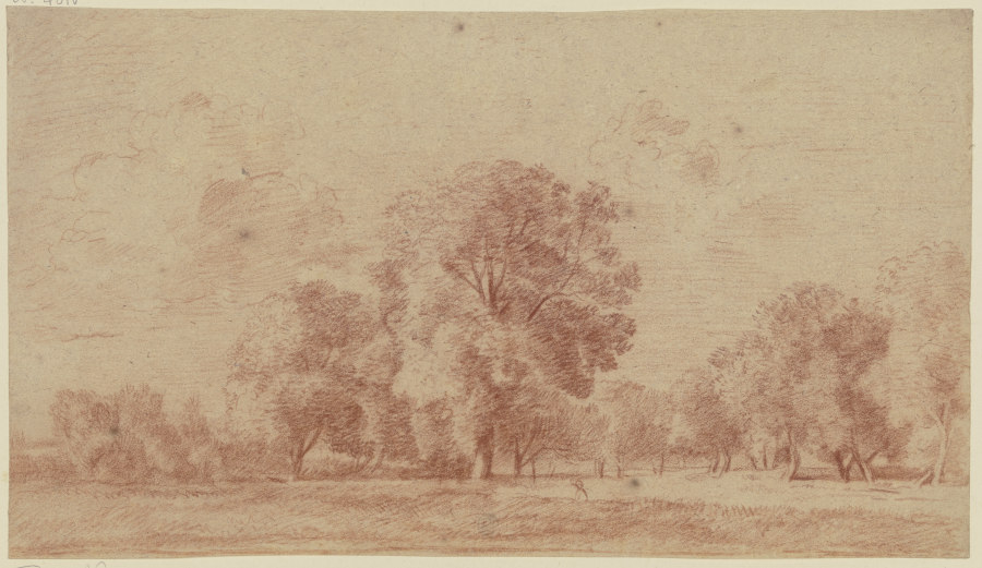 Flache Landschaft mit Bäumen a Franz Innocenz Josef Kobell
