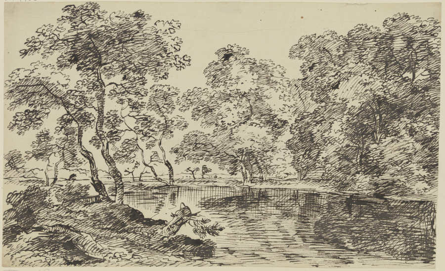 River and trees a Franz Innocenz Josef Kobell