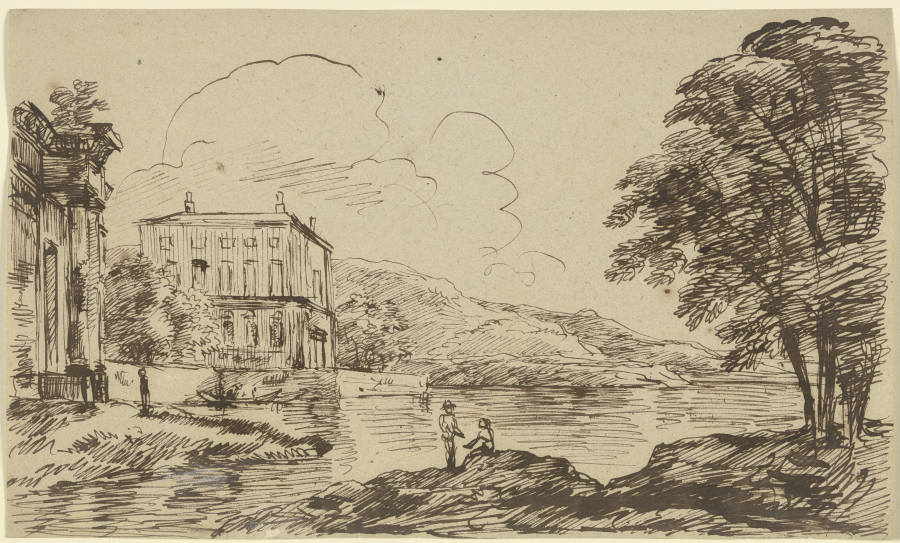 Herrschaftliches Anwesen an einem Gewässer a Franz Innocenz Josef Kobell