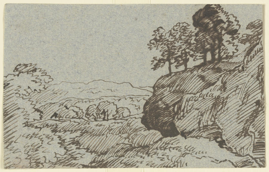 Landschaft mit baumbestandenem Felssporn a Franz Innocenz Josef Kobell