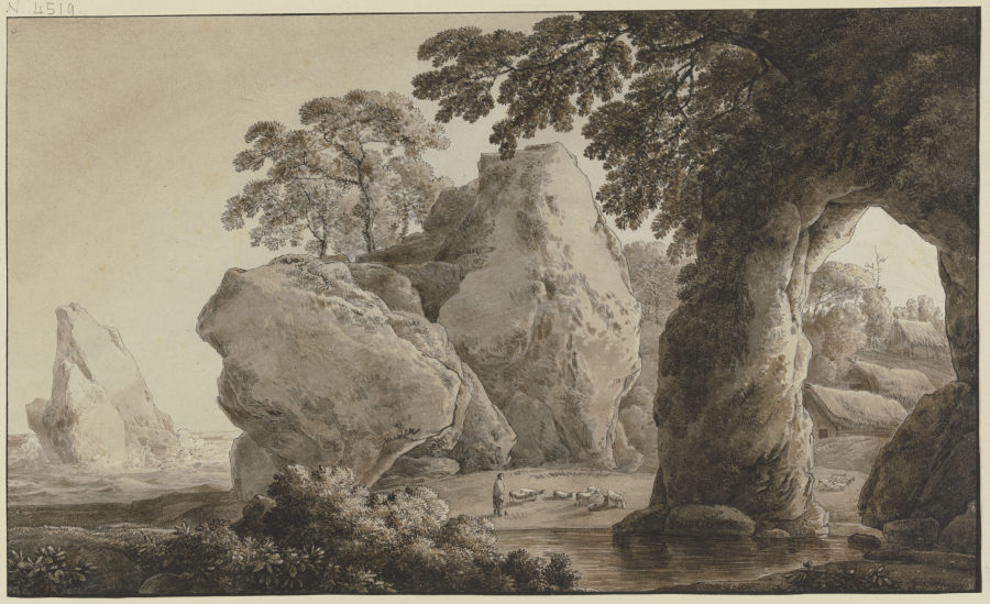 Landschaft mit Felsentor a Franz Innocenz Josef Kobell
