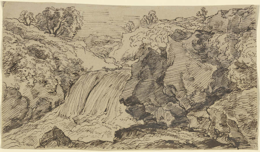 Landschaft mit Wasserfall a Franz Innocenz Josef Kobell
