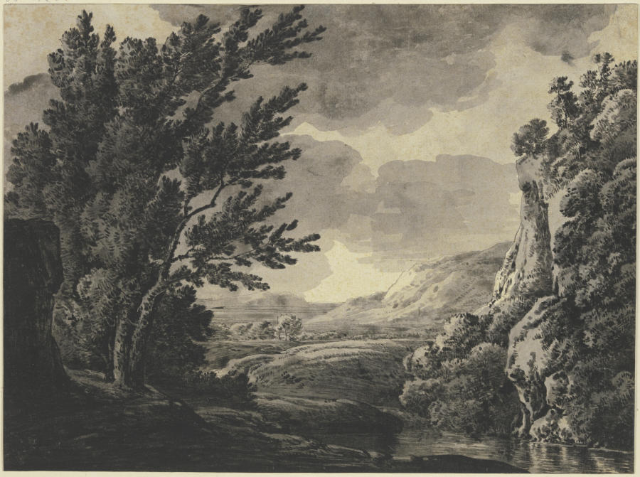 Vorgebirgslandschaft mit hohen Bäumen a Franz Innocenz Josef Kobell