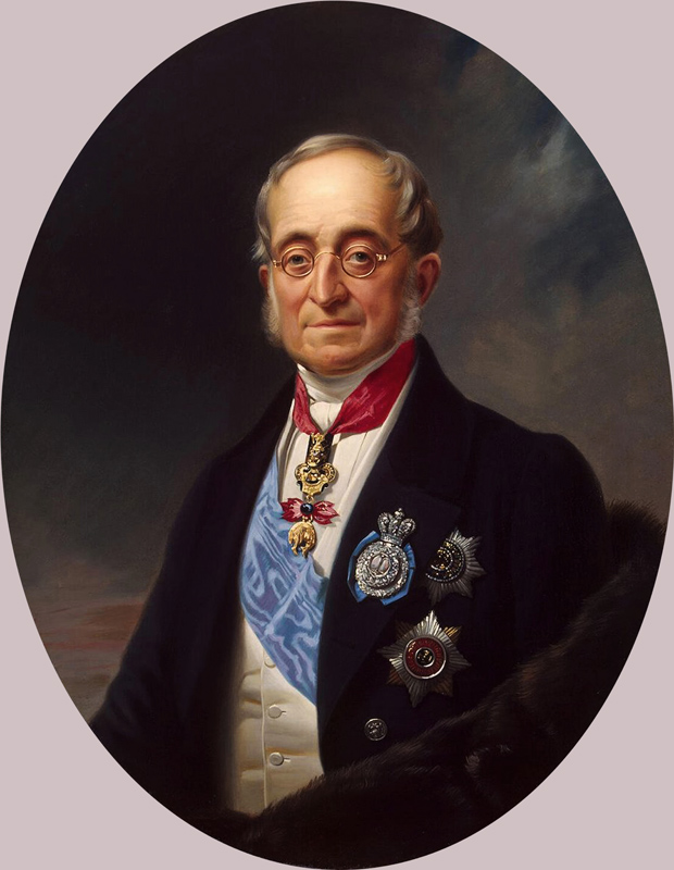 Portrait of the Chancellor of the Russian Empire Count Karl Robert Nesselrode (1780-1862) a Franz Krüger