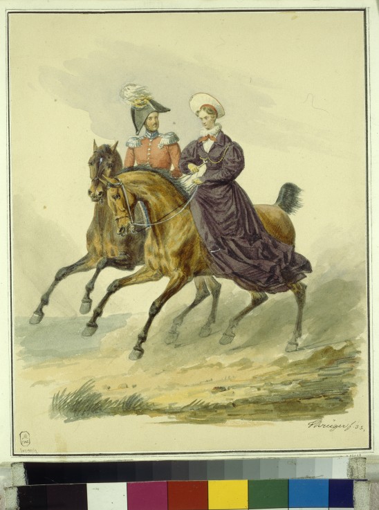 Emperor Nicholas I and Empress Alexandra Fyodorovna (Charlotte of Prussia) a Franz Krüger