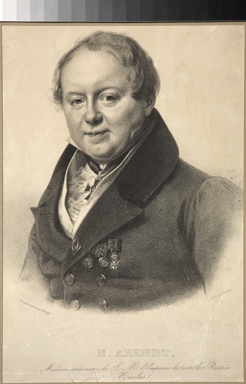 Portrait of the imperial personal physician Nicholas Martin Arendt (1785-1859) a Franz Krüger