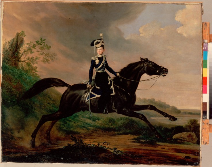 Equestrian Portrait of Grand Prince Alexander Nikolayevich (1818-1881) a Franz Krüger