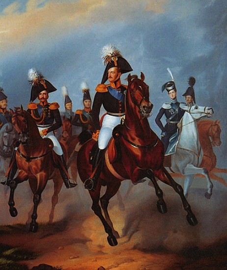 Nicholas I with his officers a Franz Kruger