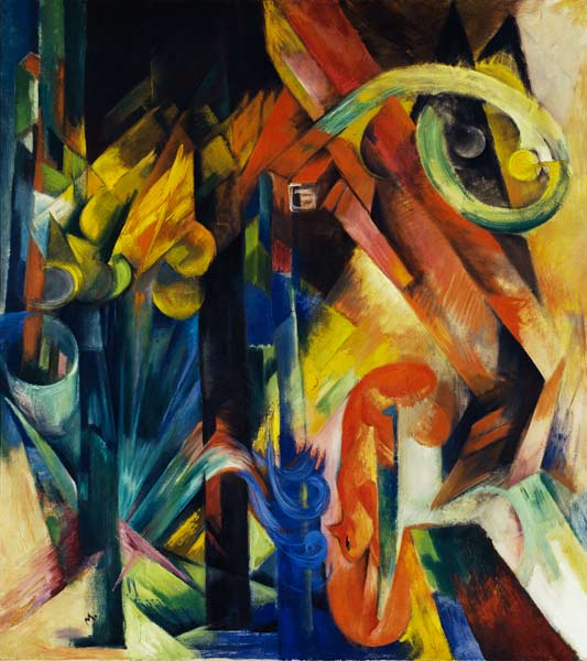 Woods with squirrels a Franz Marc