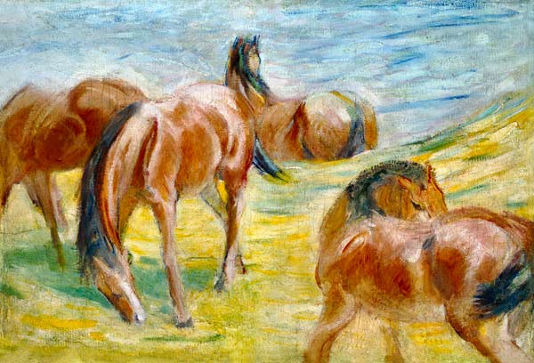 Grazing horses a Franz Marc