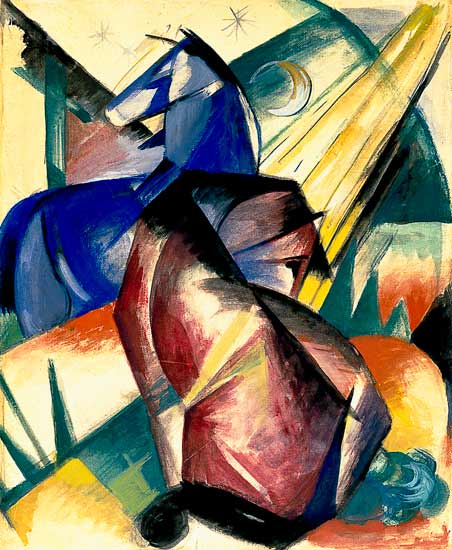 Two horses red and blue a Franz Marc