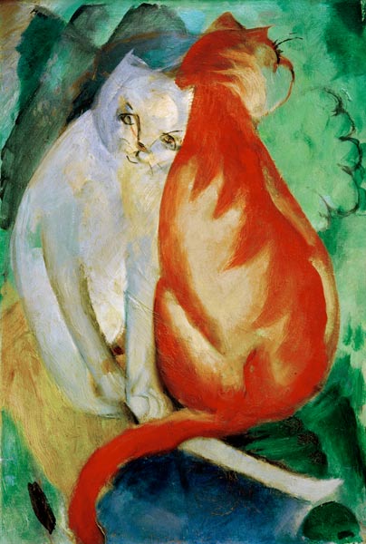 Cats, red and white a Franz Marc