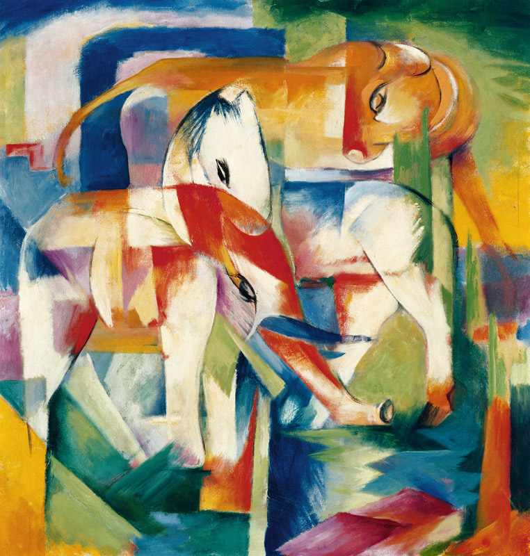 Elefante,cavallo,bovino,inverno a Franz Marc