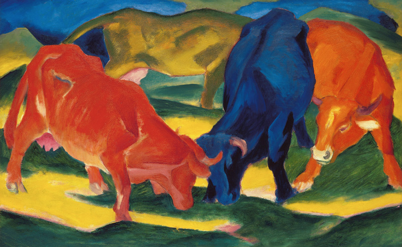 Fighting cows a Franz Marc