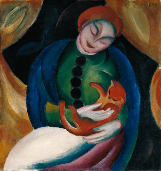 Girl with cat II. a Franz Marc